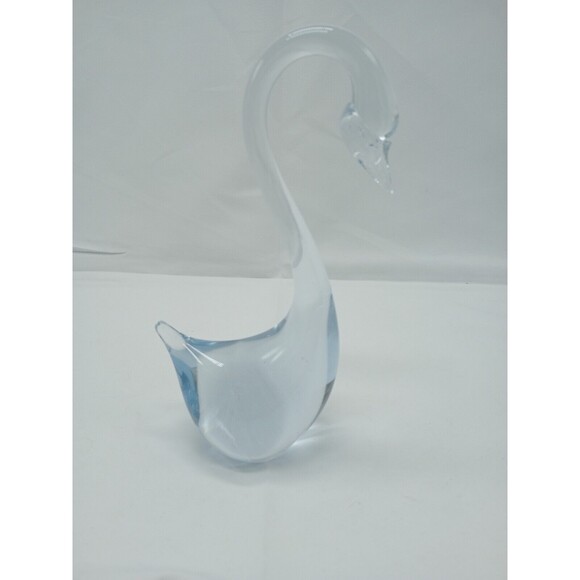 Art Glass Swan Pale Blue Hand Blown Murano Style MCM Mid Century SOMMERSO - Picture 5 of 12